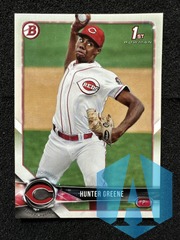 2018 1st Bowman Hunter Greene #BP 48 RC Rookie Cincinnati Reds